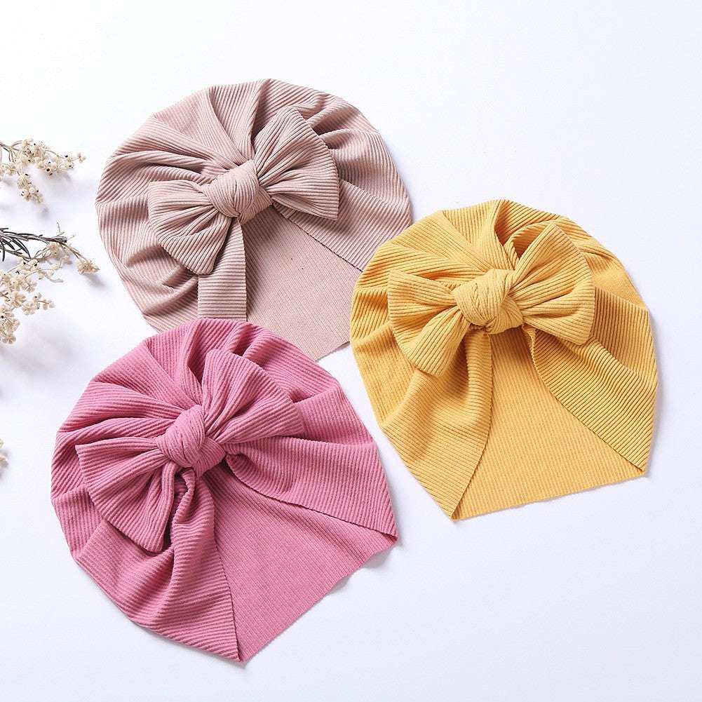 Square Bow Baby Thread Cotton Pullover Hat New Square Bow Baby Thread Cotton Pullover Hat J&E Discount Store 