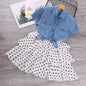 style Sort-Sleeved Denim Jacket Western Style Polka Dot Suspender Skirt New style Sort-Sleeved Denim Jacket Western Style Polka Dot Suspender  J&E Discount Store 