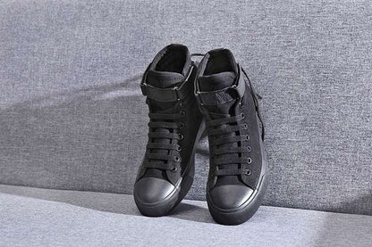 Canvas Sneaker-High-Top Flat-Heel Buckle - J&E Discount Store