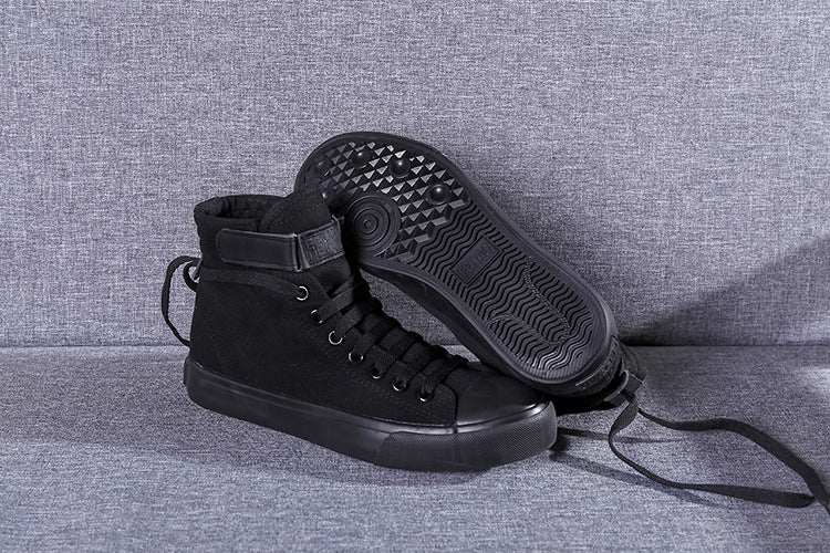 Canvas Sneaker-High-Top Flat-Heel Buckle - J&E Discount Store