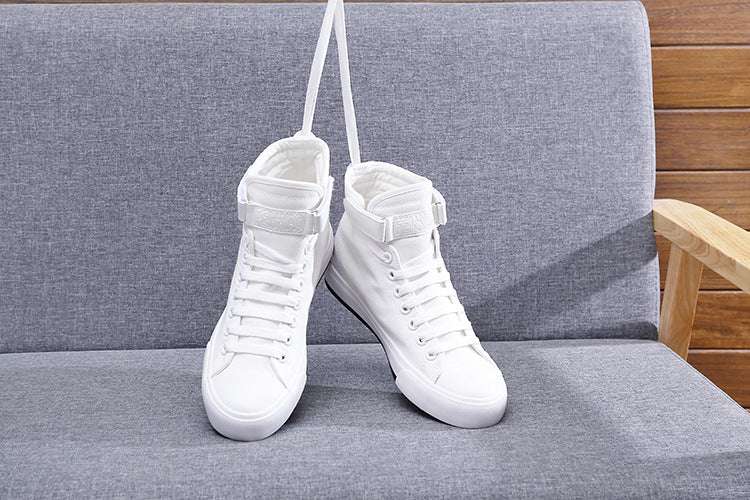 Canvas Sneaker-High-Top Flat-Heel Buckle - J&E Discount Store