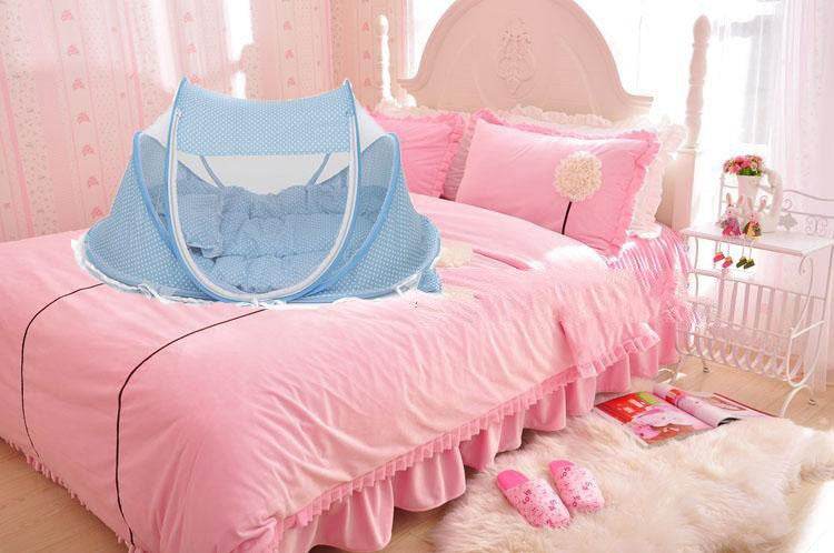 Foldable Baby Bed Net Foldable  Baby Bed Net With Pillow Net 2pieces Set J&E Discount Store 