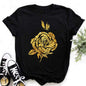 Plant Vintage Print Simple Women's Clothing T-shirt