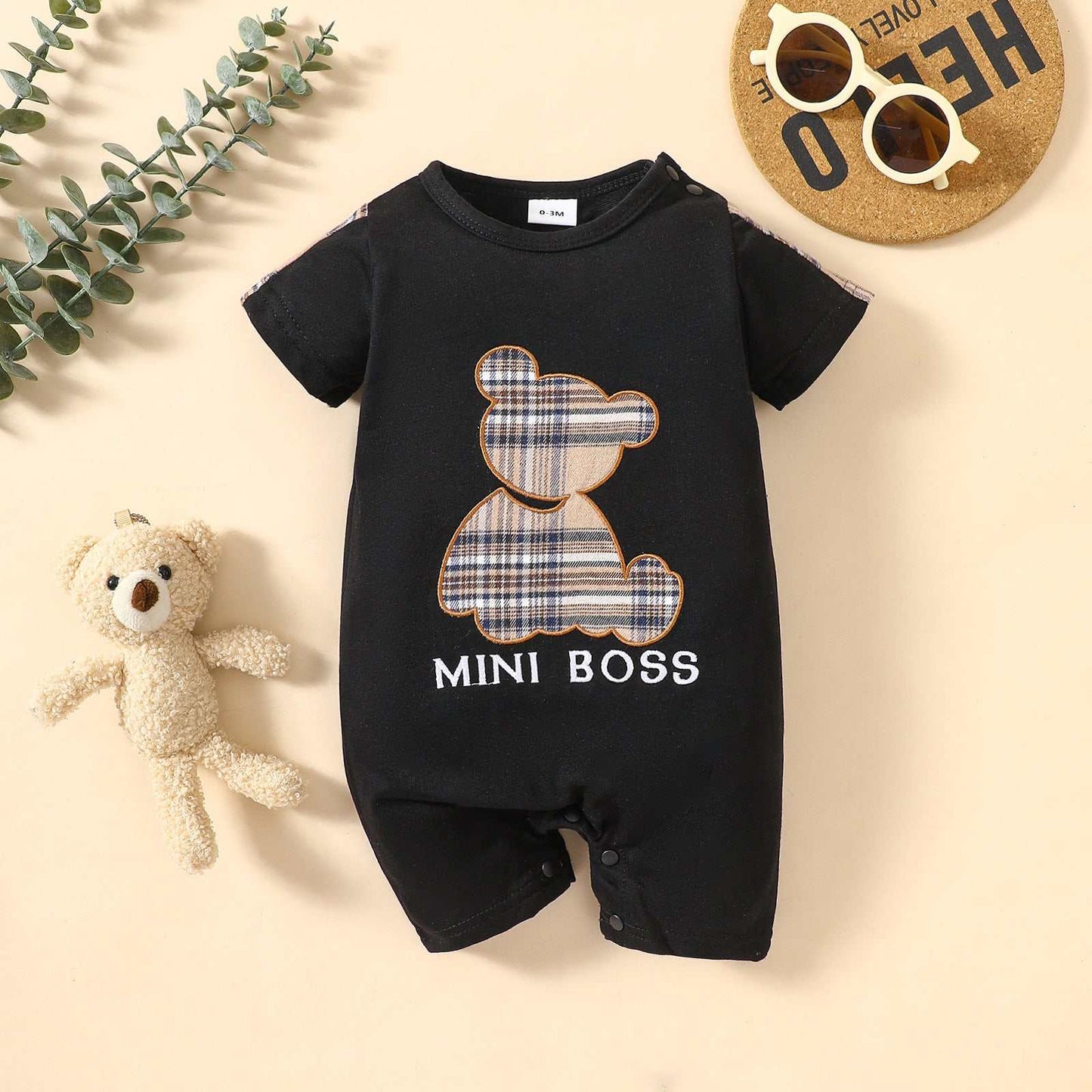 Letter Embroidery Cute Baby Onesie Letter Embroidery Cute Baby Onesie J&E Discount Store 