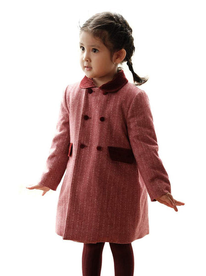 Girls' Mid-length Woolen Coat Autumn Girls' Mid-length Woolen Coat Autumn And Winter New Advanced Kids' Ove J&E Discount Store 