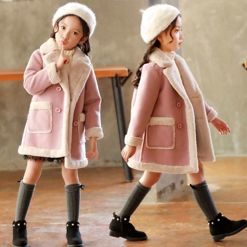 Girls Double Breast Cotton Trim Coat Girls Double Breast Cotton Trim Coat J&E Discount Store 