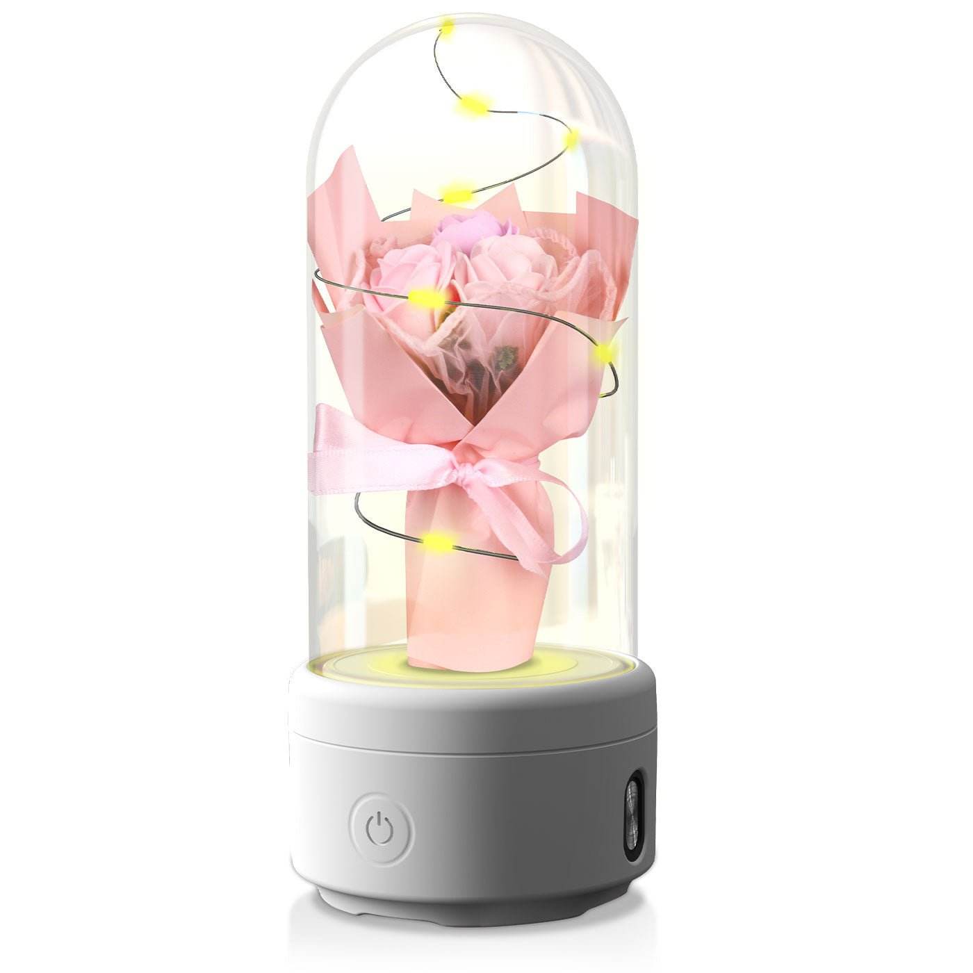 Bluetooth Speaker Gift Rose Luminous Night Light Ornament 2 In 1 Bouquet LED Light And Bluetooth Speaker Gift Rose Luminous Nigh J&E Discount Store 