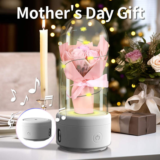 Bluetooth Speaker Gift Rose Luminous Night Light Ornament 2 In 1 Bouquet LED Light And Bluetooth Speaker Gift Rose Luminous Nigh J&E Discount Store 