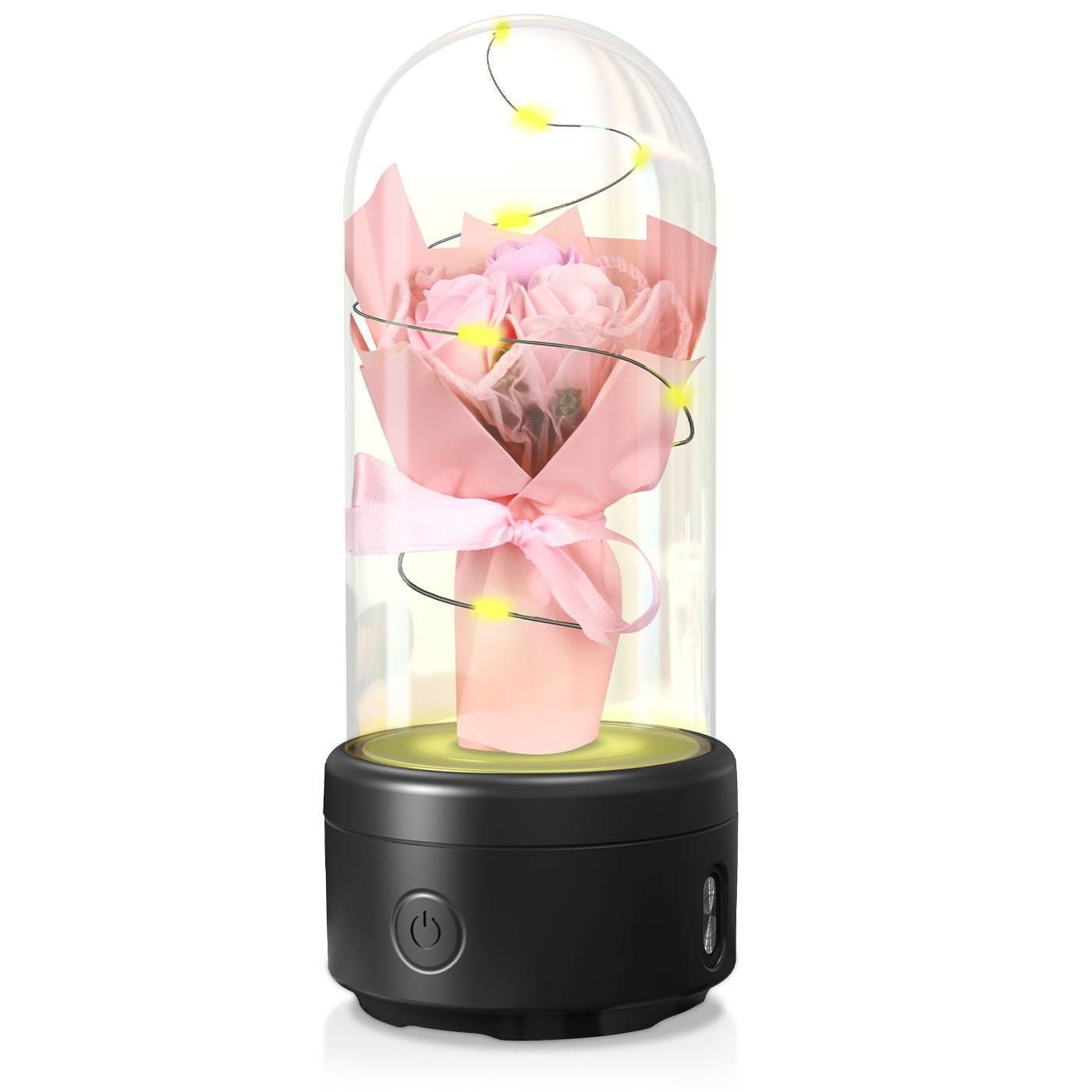 Bluetooth Speaker Gift Rose Luminous Night Light Ornament 2 In 1 Bouquet LED Light And Bluetooth Speaker Gift Rose Luminous Nigh J&E Discount Store 