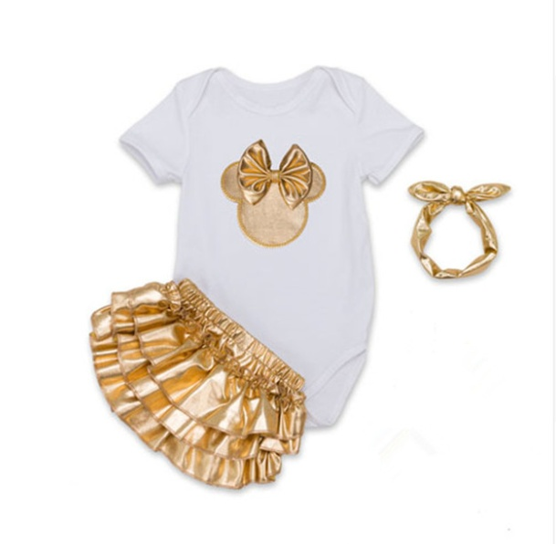 Golden Baby Romper Golden Baby Romper w/tutu J&E Discount Store 