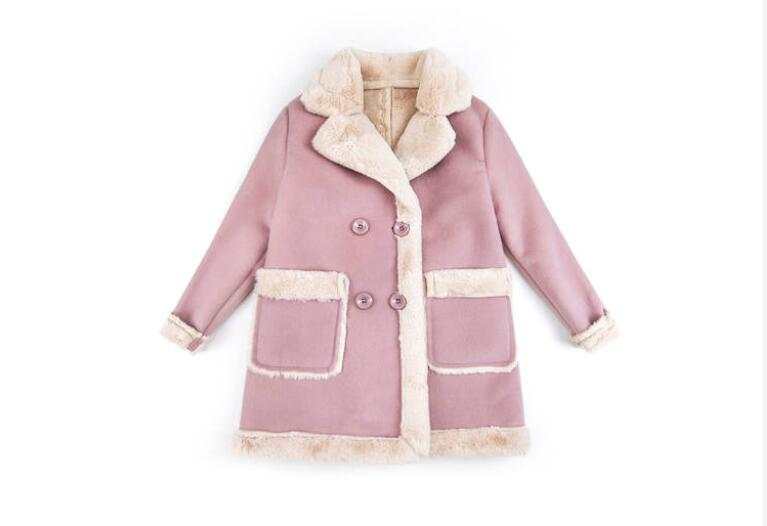 Girls Double Breast Cotton Trim Coat Girls Double Breast Cotton Trim Coat J&E Discount Store 