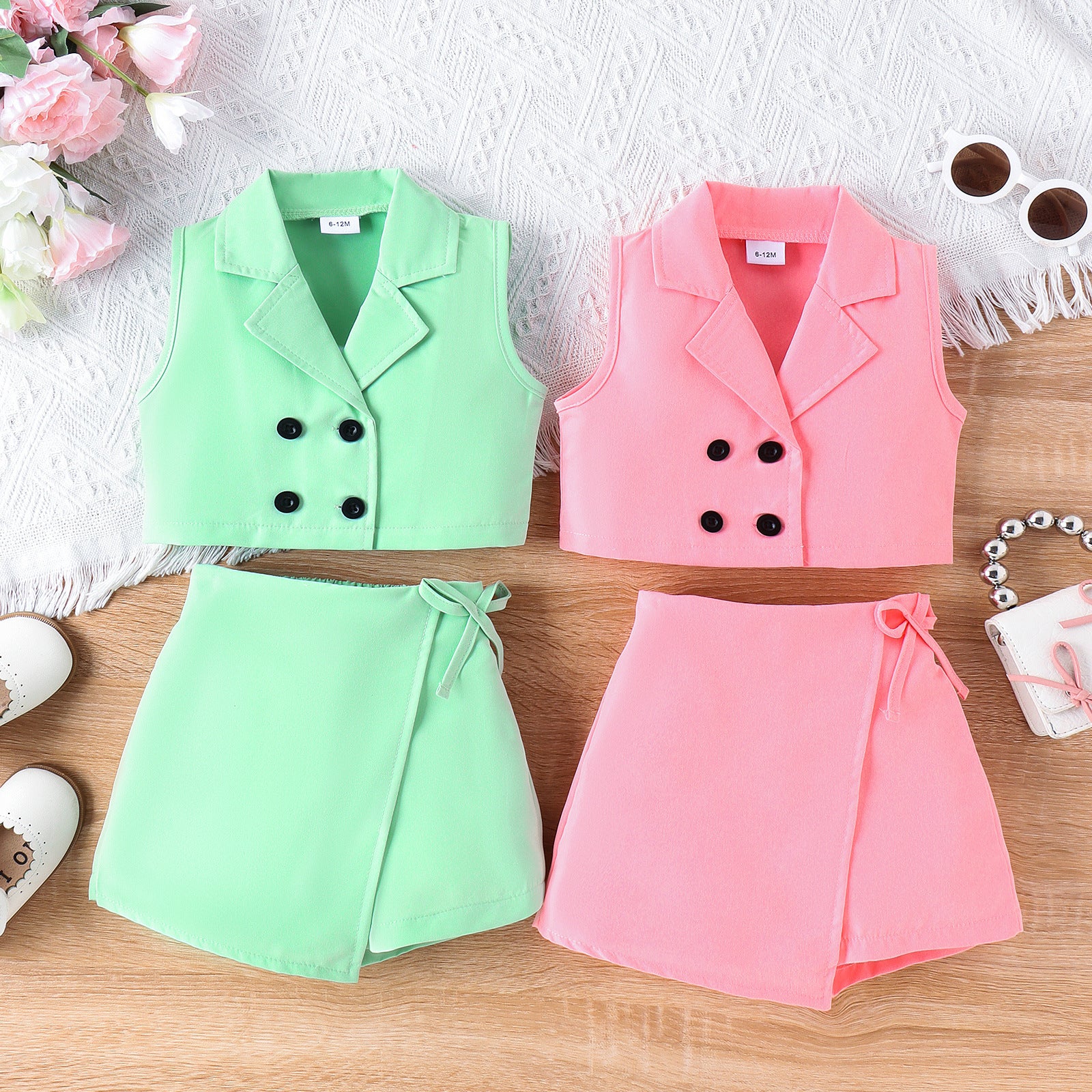 Candy Color Vest Suit Top Skirt Suit Girl's Candy Color Vest Suit Top Skirt Suit J&E Discount Store 