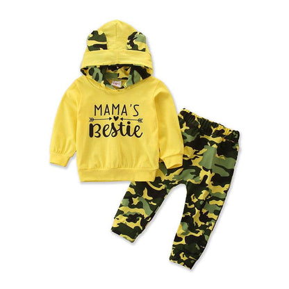 Autumn Hooded Sweater Small Suit Ins Type Female Baby Camouflage 2 Piece Set Girls Spring And Autumn Hooded Sweater Small Suit Ins Type Female Baby J&E Discount Store 