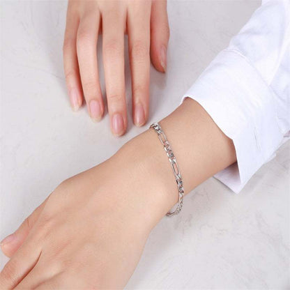 S925 Sterling Silver Bracelet 5mm33mm Figaro Chain Choker S925 Sterling Silver Bracelet 5mm33mm Figaro Chain Choker J&E Discount Store 