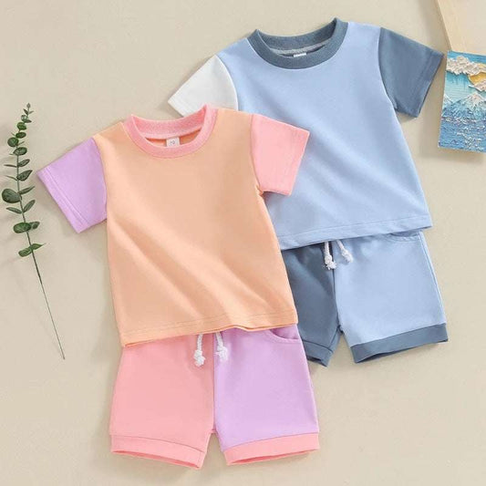 Matching Short-sleeved Matching Short-sleeved T-shirt And Shorts Two-piece Set J&E Discount Store 