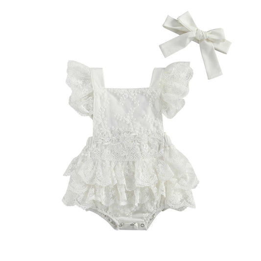 Lace Romper Lace Romper for girls (no headbow) J&E Discount Store 