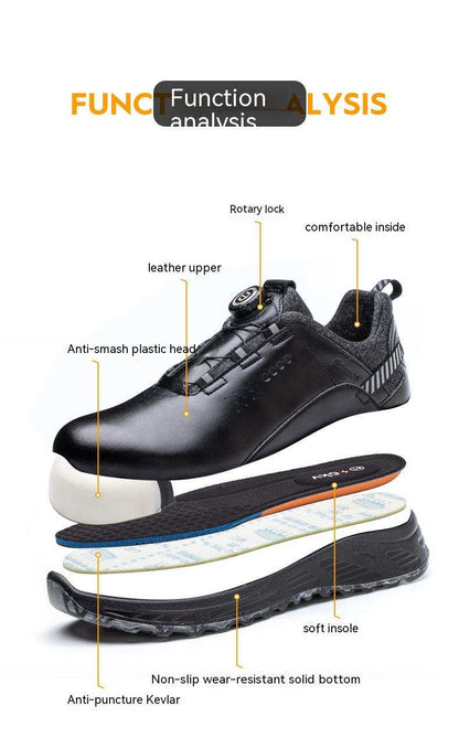 Rotating Button Lace- Rotating Button Lace-up Free Safety Shoes J&E Discount Store 