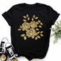 Plant Vintage Print Simple Women's Clothing T-shirt