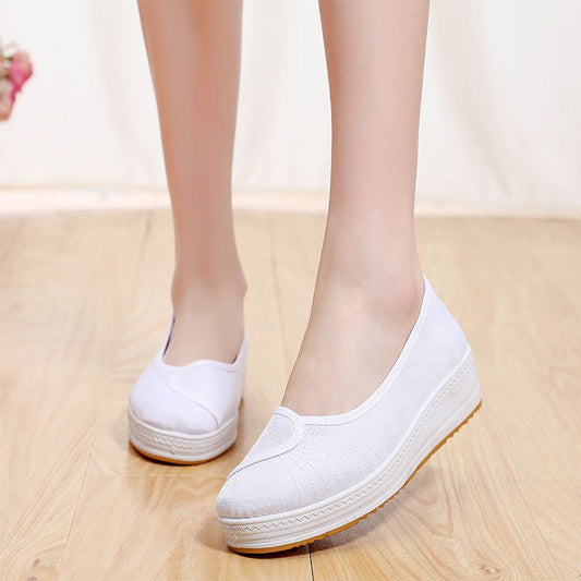 Women's Thick-soled Nurse White Soft-soled Cloth Shoes