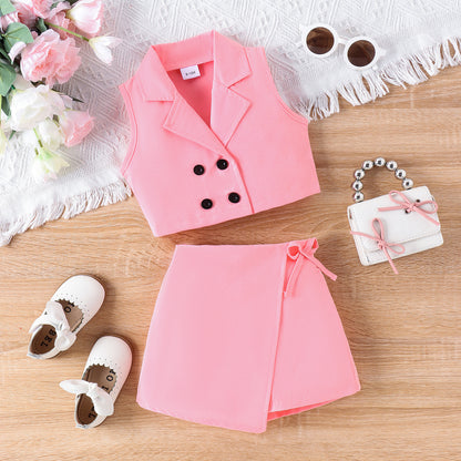 Candy Color Vest Suit Top Skirt Suit Girl's Candy Color Vest Suit Top Skirt Suit J&E Discount Store 