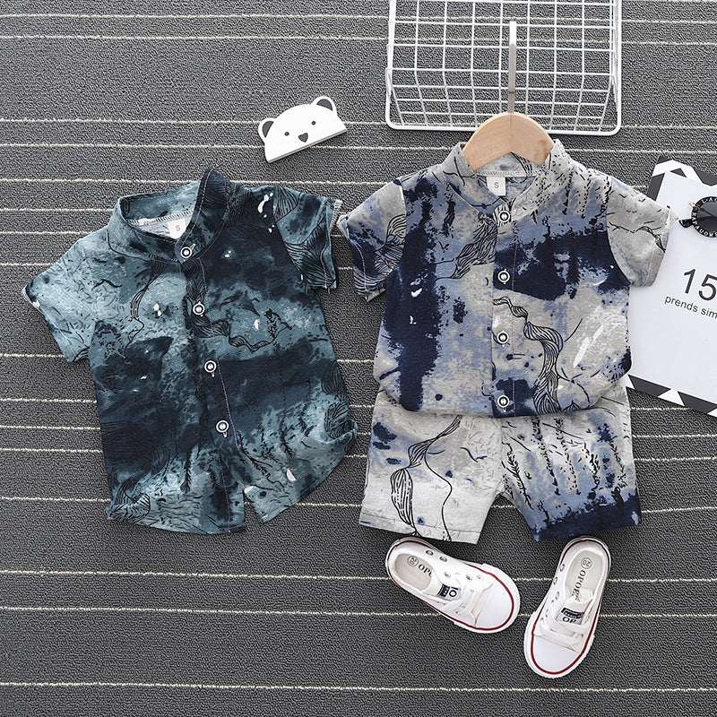 Ink Wash Children's Set Casual And Comfortable Two-piece Set