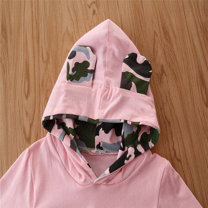 Autumn Hooded Sweater Small Suit Ins Type Female Baby Camouflage 2 Piece Set Girls Spring And Autumn Hooded Sweater Small Suit Ins Type Female Baby J&E Discount Store 