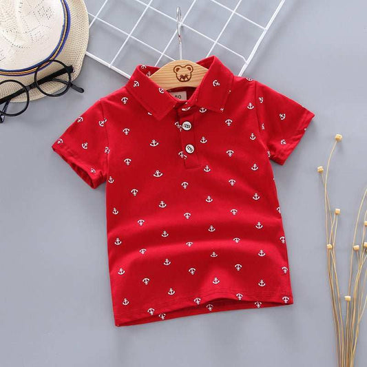 Korean Short Sleeve Anchor Print Little Boy's Korean Short Sleeve T-Shirt J&E Discount Store 