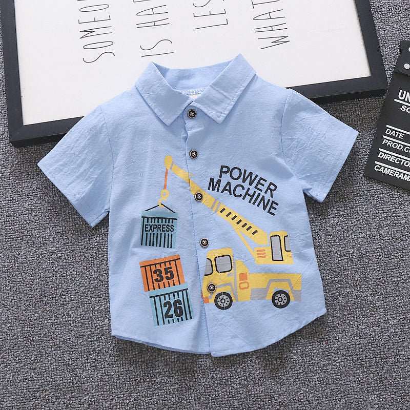 Korean Short Sleeve Anchor Print Little Boy's Korean Short Sleeve T-Shirt J&E Discount Store 