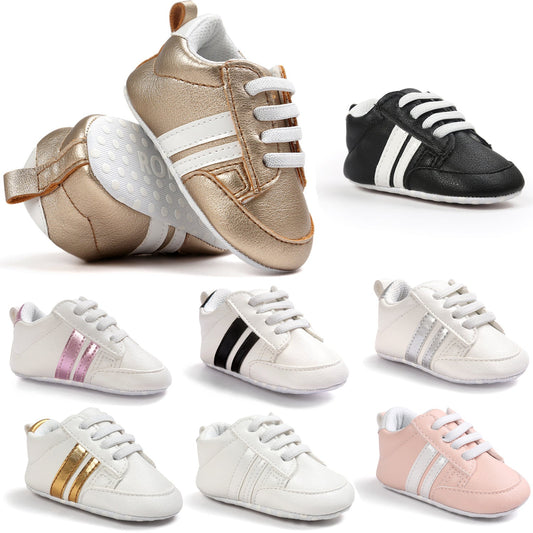 Baby Boy Girl Leather Non-slip Soft Newborn Sneakers - J&E Discount Store