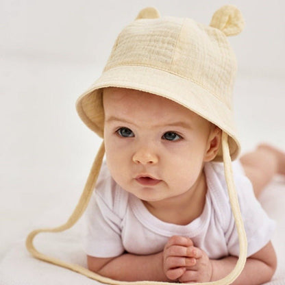 Baby Cotton Shade Rabbit Ear Fisherman Basin Hat - J&E Discount Store