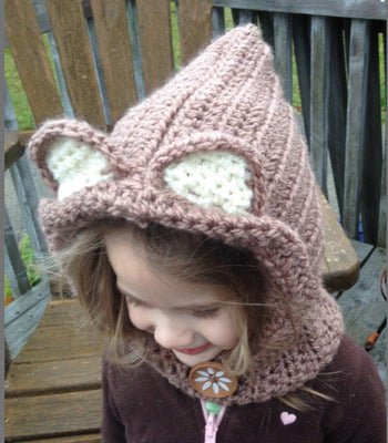 Baby Girls Hats Handmade Kids Winter Hats Wrap Bear Scarf Caps - J&E Discount Store