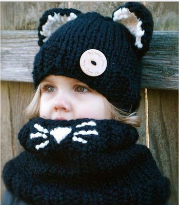 Baby Girls Hats Handmade Kids Winter Hats Wrap Bear Scarf Caps - J&E Discount Store