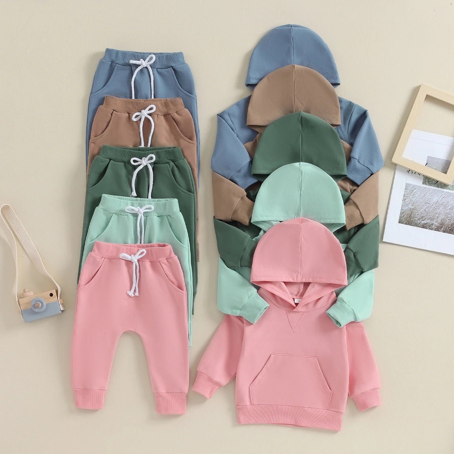 Baby Long Sleeve Hooded Sweater Trousers Suit - J&E Discount Store