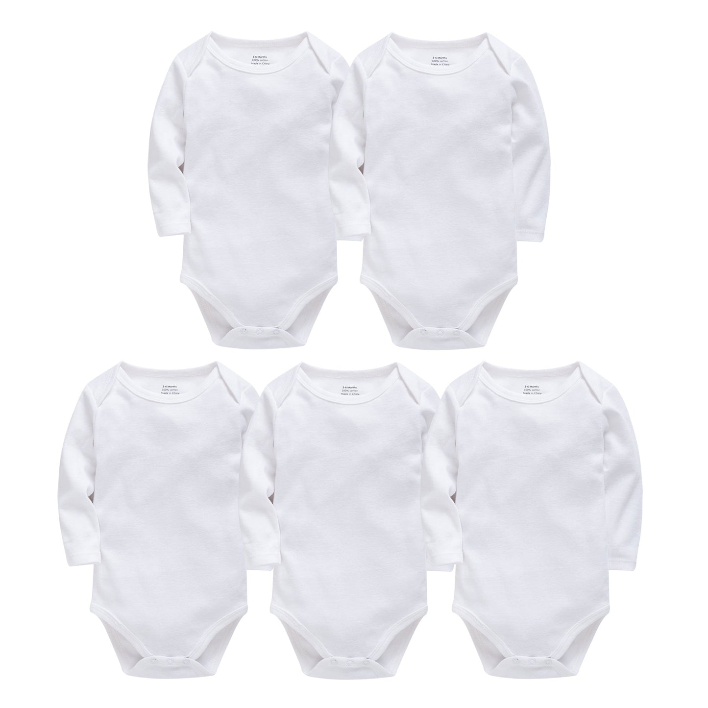 Baby Onesies, Pure Cotton Long-sleeved Solid Color Baby Romper - J&E Discount Store