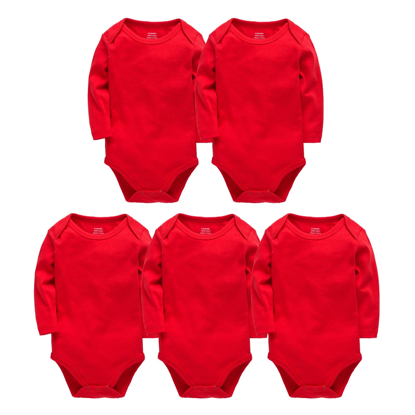 Baby Onesies, Pure Cotton Long-sleeved Solid Color Baby Romper - J&E Discount Store