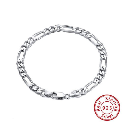 S925 Sterling Silver Bracelet 5mm33mm Figaro Chain Choker S925 Sterling Silver Bracelet 5mm33mm Figaro Chain Choker J&E Discount Store 