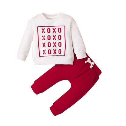 Long Sleeve Printed Letters Sweater Trousers Suit Long Sleeve Printed Letters Sweater Trousers Suit J&E Discount Store 