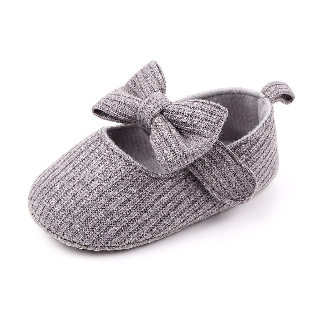 Bowknot Woolen Knit Baby Shoes Moccasins Princess Shoes Baby Shoes - J&E Discount Store