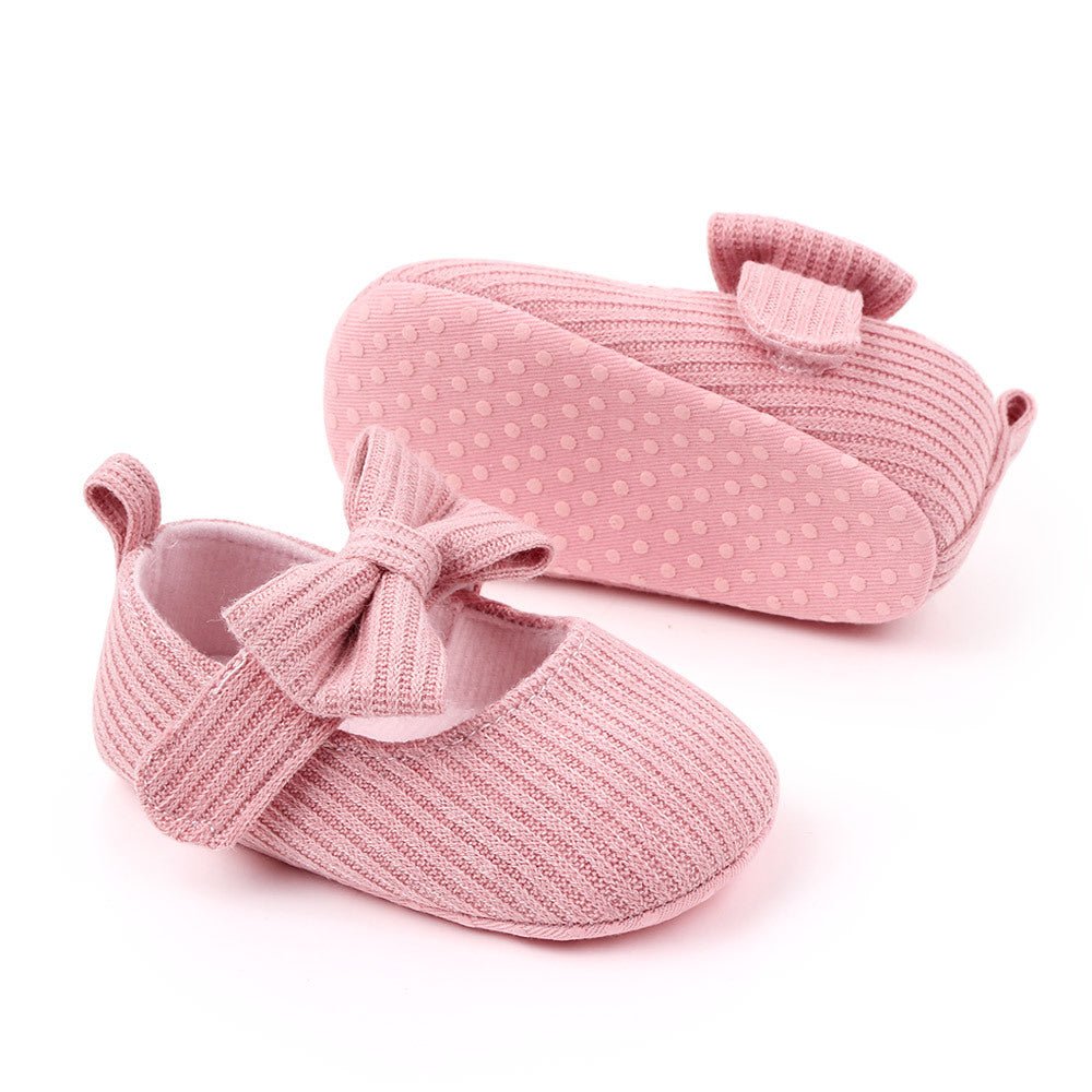 Bowknot Woolen Knit Baby Shoes Moccasins Princess Shoes Baby Shoes - J&E Discount Store