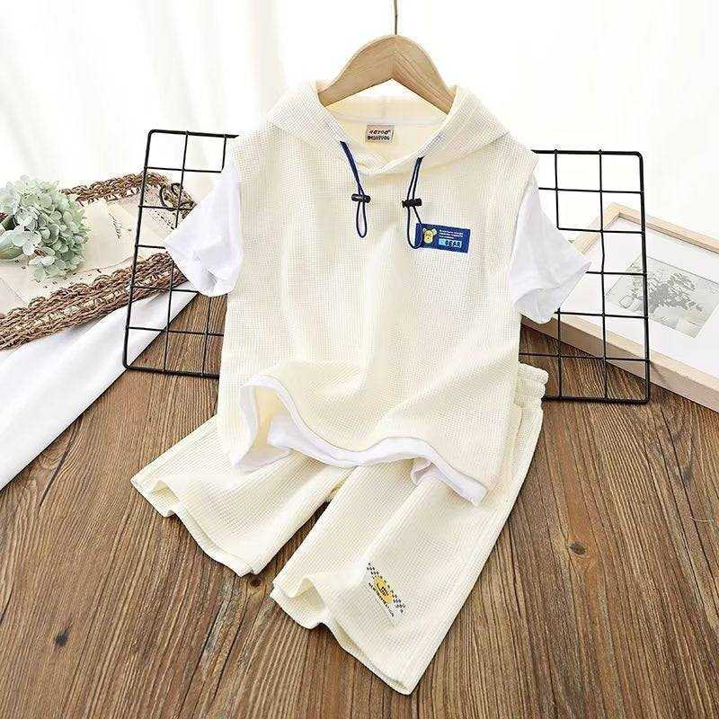 Boy Hooded Casual Short-sleeved T-shirt Thin Shorts - J&E Discount Store