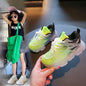 Girls Breathable Mesh Glow- Boys And Girls Breathable Mesh Glow-in-the-dark Shoes J&E Discount Store 