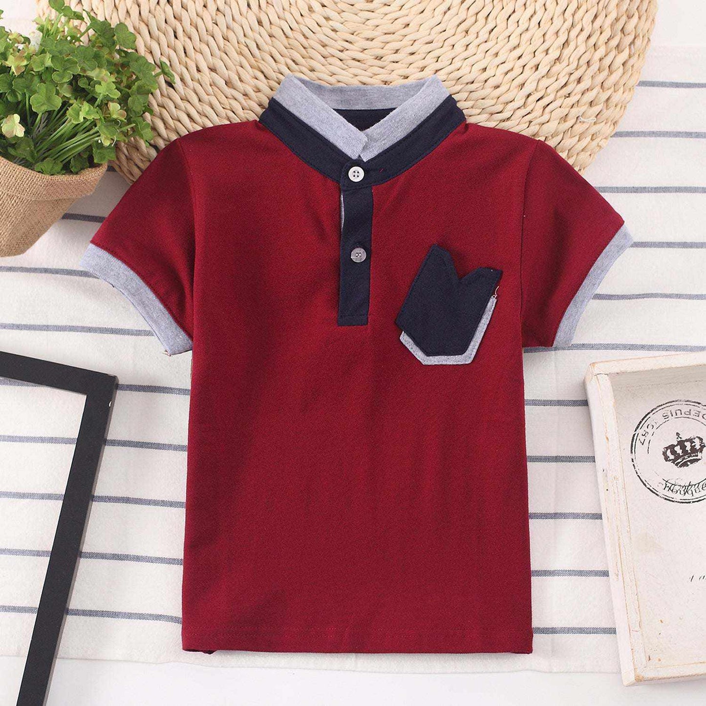 Boys Tri-color Pocket Tops Boys Tri-color Pocket Tops J&E Discount Store 