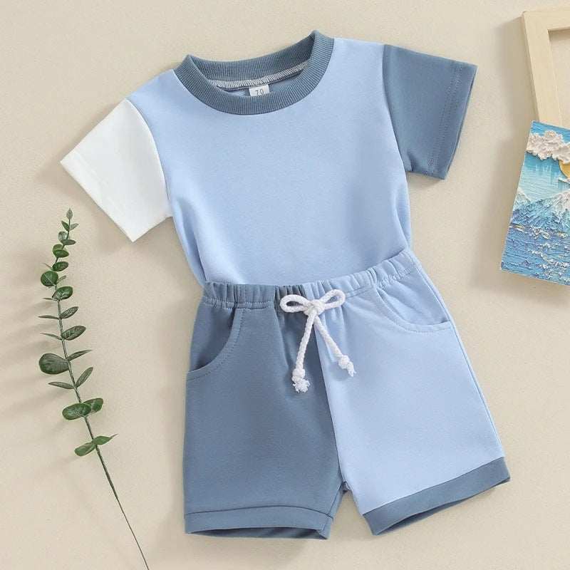 Matching Short-sleeved Matching Short-sleeved T-shirt And Shorts Two-piece Set J&E Discount Store 