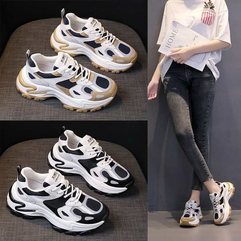 Casual Sneakers in Black and Khaki Retro - J&E Discount Store