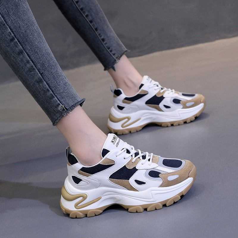 Casual Sneakers in Black and Khaki Retro - J&E Discount Store