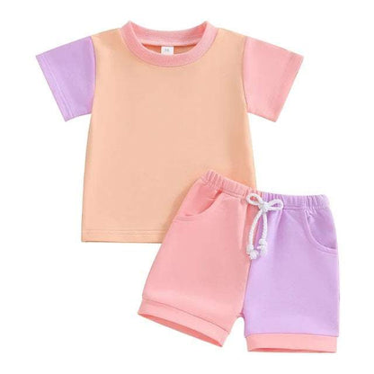 Matching Short-sleeved Matching Short-sleeved T-shirt And Shorts Two-piece Set J&E Discount Store 