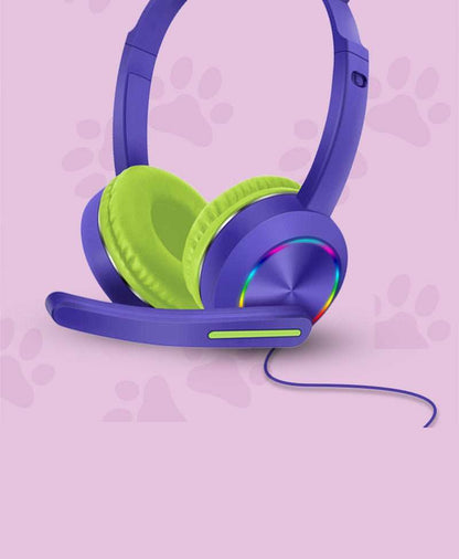 Children cat ear wired headset boy/girl 35mm stereo plug Children cat ear wired headset boy/girl 35mm stereo plug J&E Discount Store 