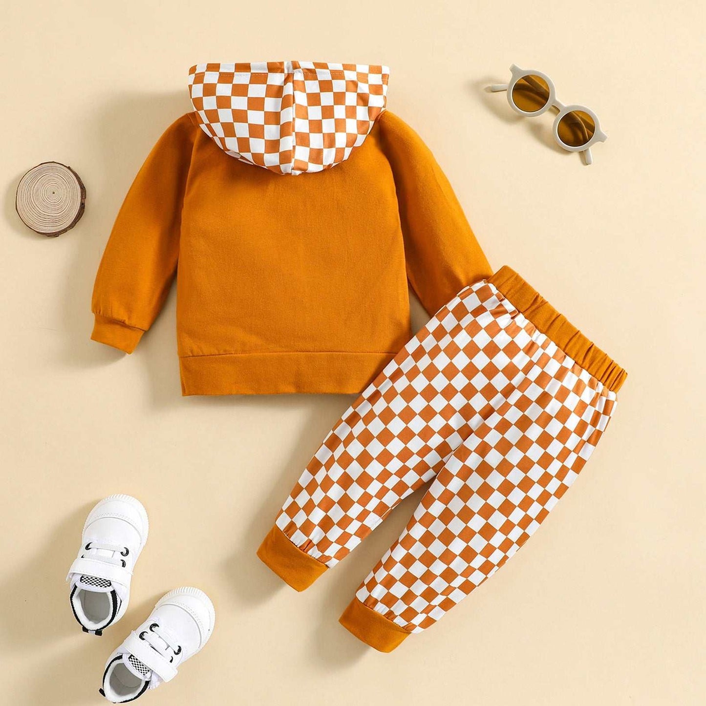 Winter Sports Leisure Hooded Plaid Suit Children's Autumn And Winter Sports Leisure Hooded Plaid Suit J&E Discount Store 