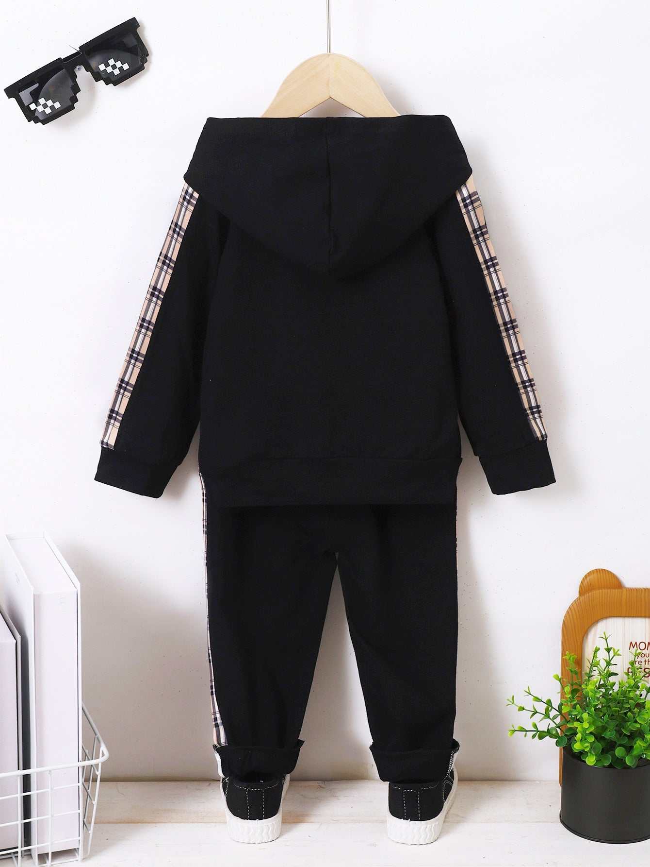 Children' Children's Fashion Plaid Long-sleeved Sweat Suit J&E Discount Store 