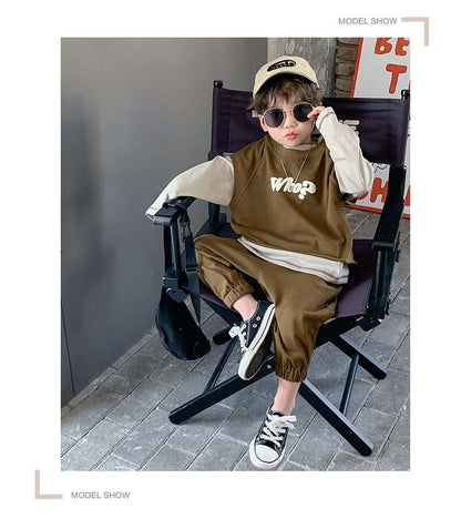 Hoodie Korean Version Explosive Street Work Suit Children's Hoodie Korean Version Explosive Street Work Suit Three Piec J&E Discount Store 